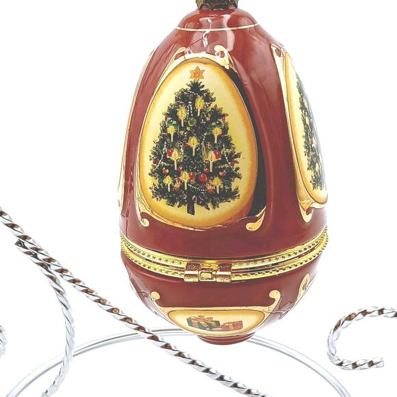 Vtg Mr Christmas Ornament Music Egg Trinket Box Shaped By Valery Parr - Picture 3 of 9